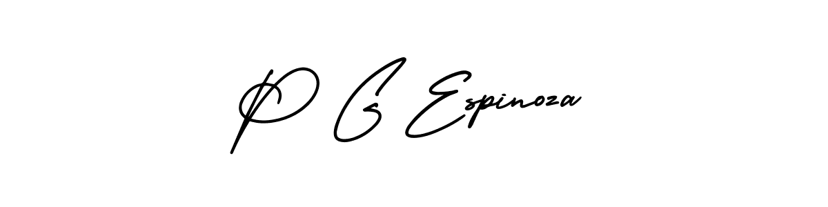 Create a beautiful signature design for name P G Espinoza. With this signature (AmerikaSignatureDemo-Regular) fonts, you can make a handwritten signature for free. P G Espinoza signature style 3 images and pictures png