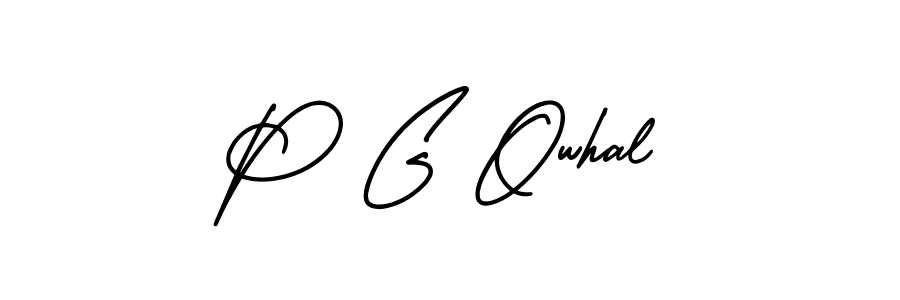How to make P G Owhal signature? AmerikaSignatureDemo-Regular is a professional autograph style. Create handwritten signature for P G Owhal name. P G Owhal signature style 3 images and pictures png