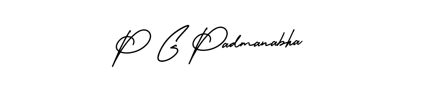 How to make P G Padmanabha name signature. Use AmerikaSignatureDemo-Regular style for creating short signs online. This is the latest handwritten sign. P G Padmanabha signature style 3 images and pictures png