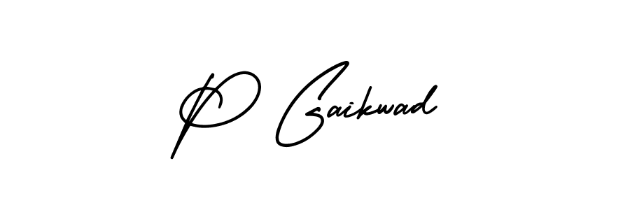 Make a beautiful signature design for name P Gaikwad. With this signature (AmerikaSignatureDemo-Regular) style, you can create a handwritten signature for free. P Gaikwad signature style 3 images and pictures png