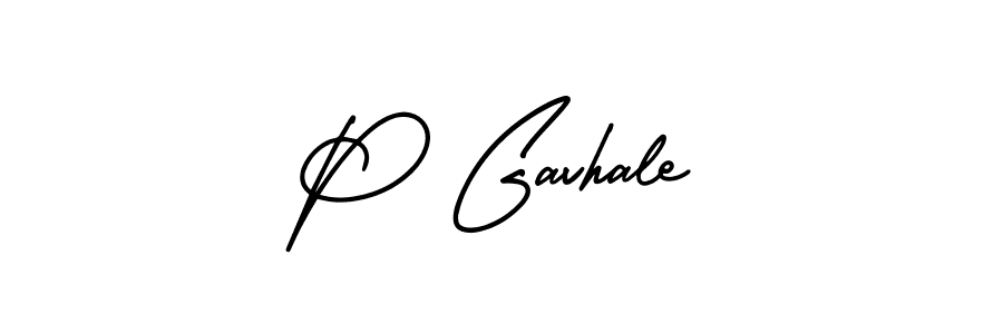Make a beautiful signature design for name P Gavhale. With this signature (AmerikaSignatureDemo-Regular) style, you can create a handwritten signature for free. P Gavhale signature style 3 images and pictures png
