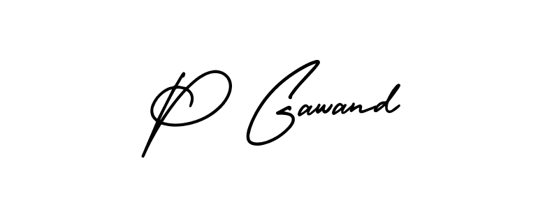 Create a beautiful signature design for name P Gawand. With this signature (AmerikaSignatureDemo-Regular) fonts, you can make a handwritten signature for free. P Gawand signature style 3 images and pictures png