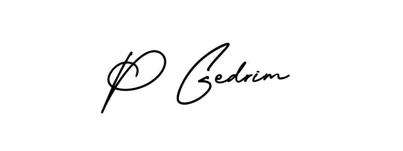 P Gedrim stylish signature style. Best Handwritten Sign (AmerikaSignatureDemo-Regular) for my name. Handwritten Signature Collection Ideas for my name P Gedrim. P Gedrim signature style 3 images and pictures png