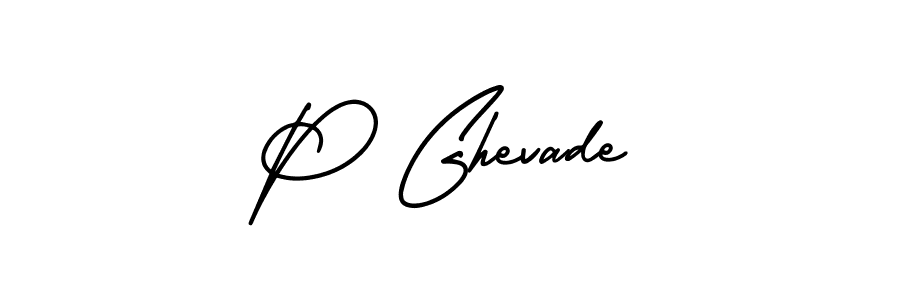 How to make P Ghevade name signature. Use AmerikaSignatureDemo-Regular style for creating short signs online. This is the latest handwritten sign. P Ghevade signature style 3 images and pictures png