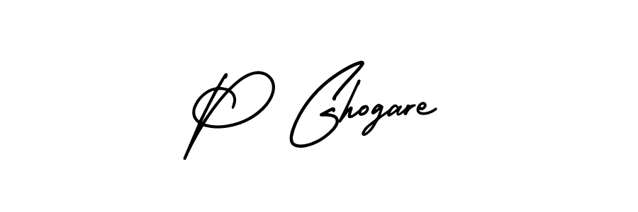 Make a beautiful signature design for name P Ghogare. With this signature (AmerikaSignatureDemo-Regular) style, you can create a handwritten signature for free. P Ghogare signature style 3 images and pictures png