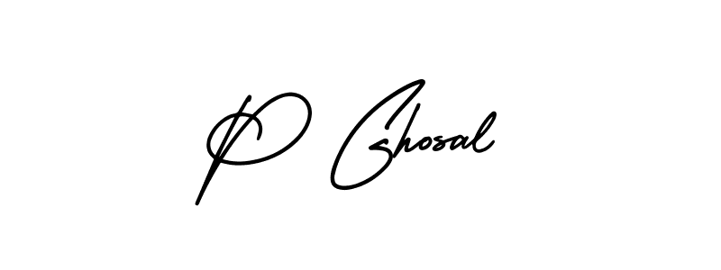 Make a beautiful signature design for name P Ghosal. With this signature (AmerikaSignatureDemo-Regular) style, you can create a handwritten signature for free. P Ghosal signature style 3 images and pictures png