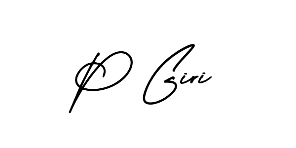 You should practise on your own different ways (AmerikaSignatureDemo-Regular) to write your name (P Giri) in signature. don't let someone else do it for you. P Giri signature style 3 images and pictures png