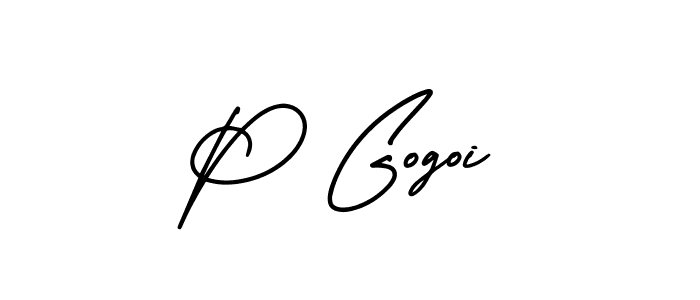 How to make P Gogoi signature? AmerikaSignatureDemo-Regular is a professional autograph style. Create handwritten signature for P Gogoi name. P Gogoi signature style 3 images and pictures png