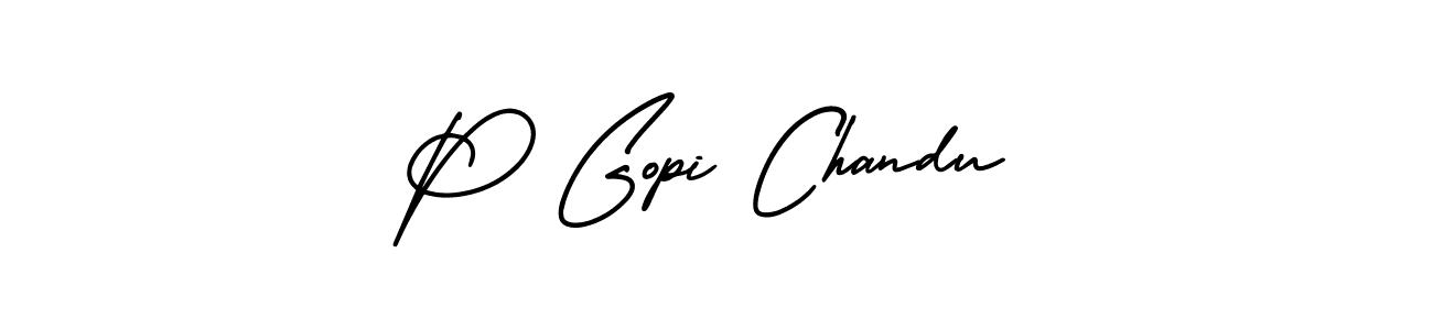 P Gopi Chandu stylish signature style. Best Handwritten Sign (AmerikaSignatureDemo-Regular) for my name. Handwritten Signature Collection Ideas for my name P Gopi Chandu. P Gopi Chandu signature style 3 images and pictures png