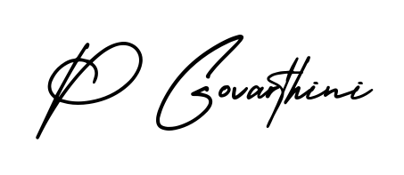Practice writing P Govarthini with the flow of AmerikaSignatureDemo-Regular lettering. A fantastic source of inspiration for developing your personal signature style. P Govarthini signature style 3 images and pictures png
