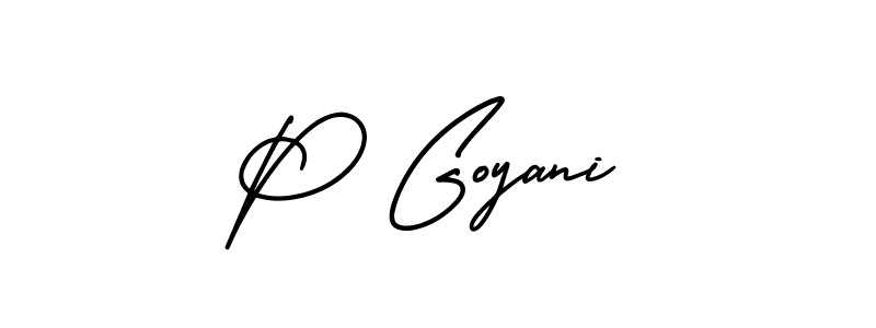 How to make P Goyani signature? AmerikaSignatureDemo-Regular is a professional autograph style. Create handwritten signature for P Goyani name. P Goyani signature style 3 images and pictures png