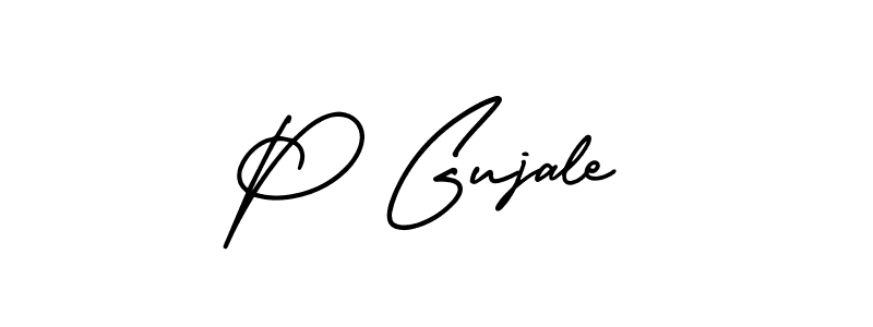 This is the best signature style for the P Gujale name. Also you like these signature font (AmerikaSignatureDemo-Regular). Mix name signature. P Gujale signature style 3 images and pictures png