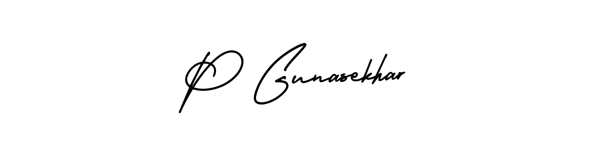 Create a beautiful signature design for name P Gunasekhar. With this signature (AmerikaSignatureDemo-Regular) fonts, you can make a handwritten signature for free. P Gunasekhar signature style 3 images and pictures png