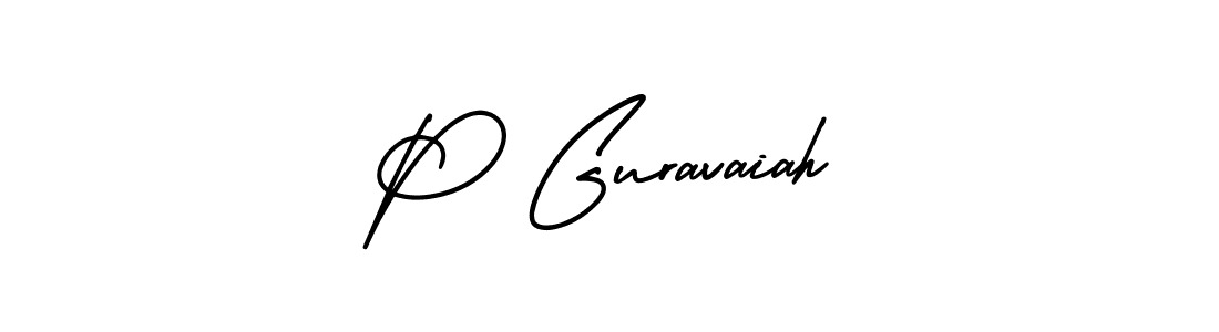 Design your own signature with our free online signature maker. With this signature software, you can create a handwritten (AmerikaSignatureDemo-Regular) signature for name P Guravaiah. P Guravaiah signature style 3 images and pictures png