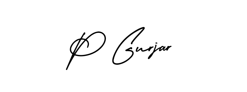 Make a beautiful signature design for name P Gurjar. With this signature (AmerikaSignatureDemo-Regular) style, you can create a handwritten signature for free. P Gurjar signature style 3 images and pictures png