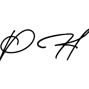 How to make P H name signature. Use AmerikaSignatureDemo-Regular style for creating short signs online. This is the latest handwritten sign. P H signature style 3 images and pictures png