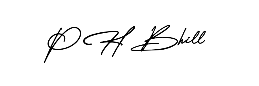 How to Draw P H Bhill signature style? AmerikaSignatureDemo-Regular is a latest design signature styles for name P H Bhill. P H Bhill signature style 3 images and pictures png