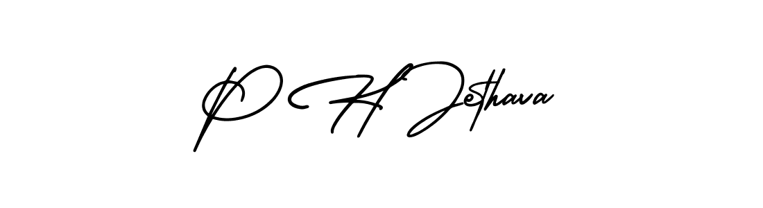 How to make P H Jethava signature? AmerikaSignatureDemo-Regular is a professional autograph style. Create handwritten signature for P H Jethava name. P H Jethava signature style 3 images and pictures png