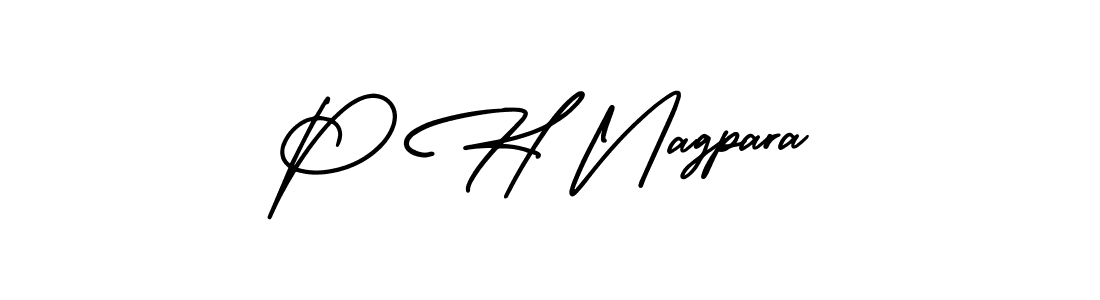 P H Nagpara stylish signature style. Best Handwritten Sign (AmerikaSignatureDemo-Regular) for my name. Handwritten Signature Collection Ideas for my name P H Nagpara. P H Nagpara signature style 3 images and pictures png