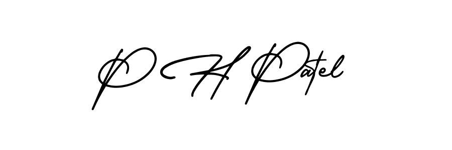 if you are searching for the best signature style for your name P H Patel. so please give up your signature search. here we have designed multiple signature styles  using AmerikaSignatureDemo-Regular. P H Patel signature style 3 images and pictures png