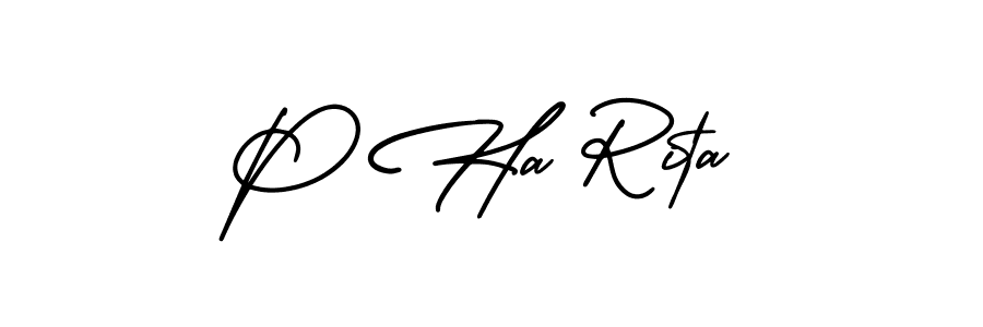 P Ha Rita stylish signature style. Best Handwritten Sign (AmerikaSignatureDemo-Regular) for my name. Handwritten Signature Collection Ideas for my name P Ha Rita. P Ha Rita signature style 3 images and pictures png