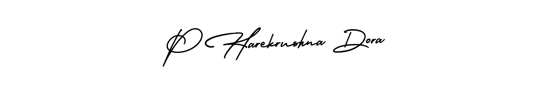 You should practise on your own different ways (AmerikaSignatureDemo-Regular) to write your name (P Harekrushna Dora) in signature. don't let someone else do it for you. P Harekrushna Dora signature style 3 images and pictures png