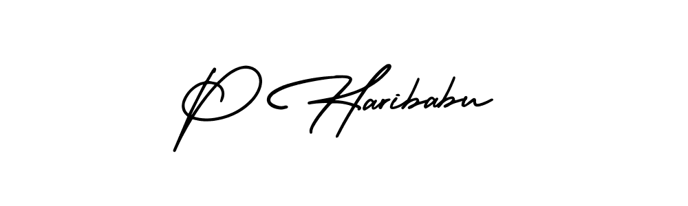 P Haribabu stylish signature style. Best Handwritten Sign (AmerikaSignatureDemo-Regular) for my name. Handwritten Signature Collection Ideas for my name P Haribabu. P Haribabu signature style 3 images and pictures png