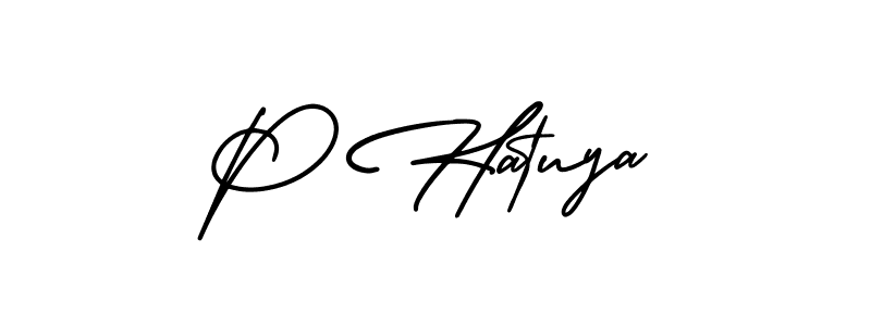 Also we have P Hatuya name is the best signature style. Create professional handwritten signature collection using AmerikaSignatureDemo-Regular autograph style. P Hatuya signature style 3 images and pictures png
