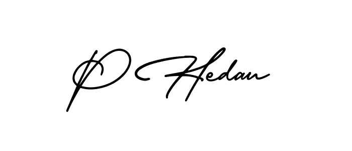 Create a beautiful signature design for name P Hedau. With this signature (AmerikaSignatureDemo-Regular) fonts, you can make a handwritten signature for free. P Hedau signature style 3 images and pictures png