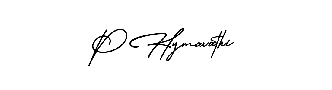 P Hymavathi stylish signature style. Best Handwritten Sign (AmerikaSignatureDemo-Regular) for my name. Handwritten Signature Collection Ideas for my name P Hymavathi. P Hymavathi signature style 3 images and pictures png