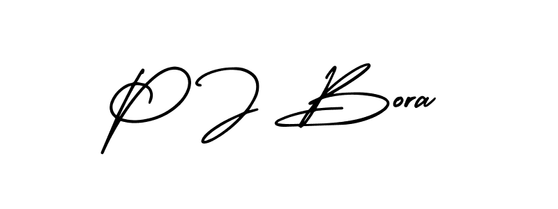 Similarly AmerikaSignatureDemo-Regular is the best handwritten signature design. Signature creator online .You can use it as an online autograph creator for name P J Bora. P J Bora signature style 3 images and pictures png