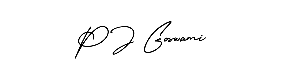 How to make P J Goswami signature? AmerikaSignatureDemo-Regular is a professional autograph style. Create handwritten signature for P J Goswami name. P J Goswami signature style 3 images and pictures png