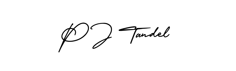 Create a beautiful signature design for name P J Tandel. With this signature (AmerikaSignatureDemo-Regular) fonts, you can make a handwritten signature for free. P J Tandel signature style 3 images and pictures png