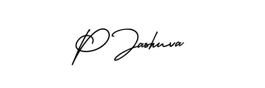 P Jashuva stylish signature style. Best Handwritten Sign (AmerikaSignatureDemo-Regular) for my name. Handwritten Signature Collection Ideas for my name P Jashuva. P Jashuva signature style 3 images and pictures png