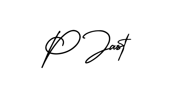 P Jast stylish signature style. Best Handwritten Sign (AmerikaSignatureDemo-Regular) for my name. Handwritten Signature Collection Ideas for my name P Jast. P Jast signature style 3 images and pictures png