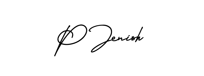 Check out images of Autograph of P Jenish name. Actor P Jenish Signature Style. AmerikaSignatureDemo-Regular is a professional sign style online. P Jenish signature style 3 images and pictures png