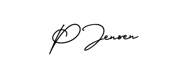 Also we have P Jensen name is the best signature style. Create professional handwritten signature collection using AmerikaSignatureDemo-Regular autograph style. P Jensen signature style 3 images and pictures png