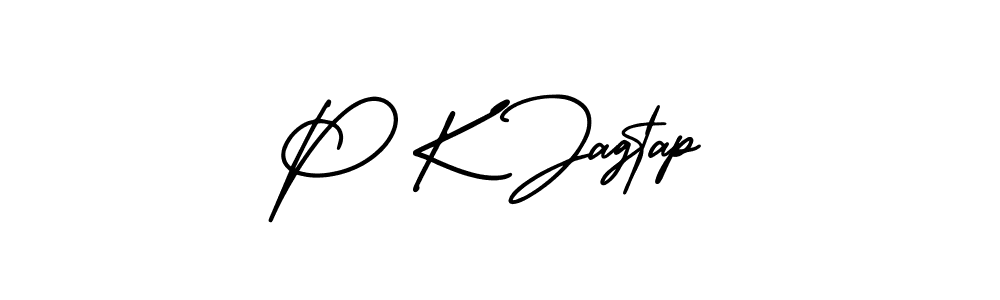 The best way (AmerikaSignatureDemo-Regular) to make a short signature is to pick only two or three words in your name. The name P K Jagtap include a total of six letters. For converting this name. P K Jagtap signature style 3 images and pictures png