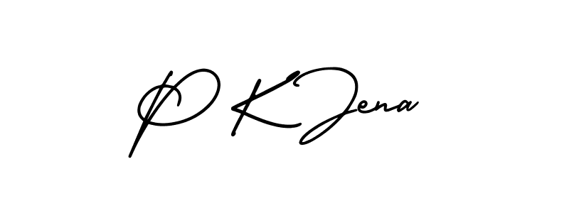 The best way (AmerikaSignatureDemo-Regular) to make a short signature is to pick only two or three words in your name. The name P K Jena include a total of six letters. For converting this name. P K Jena signature style 3 images and pictures png