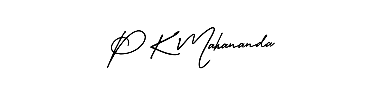 How to make P K Mahananda name signature. Use AmerikaSignatureDemo-Regular style for creating short signs online. This is the latest handwritten sign. P K Mahananda signature style 3 images and pictures png