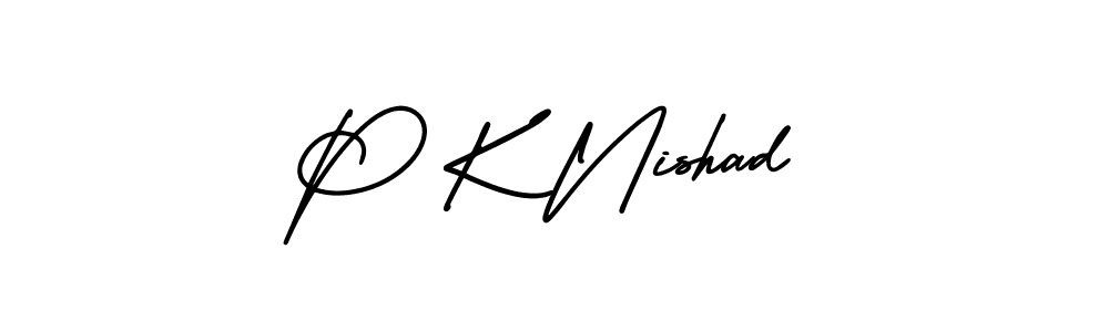 AmerikaSignatureDemo-Regular is a professional signature style that is perfect for those who want to add a touch of class to their signature. It is also a great choice for those who want to make their signature more unique. Get P K Nishad name to fancy signature for free. P K Nishad signature style 3 images and pictures png