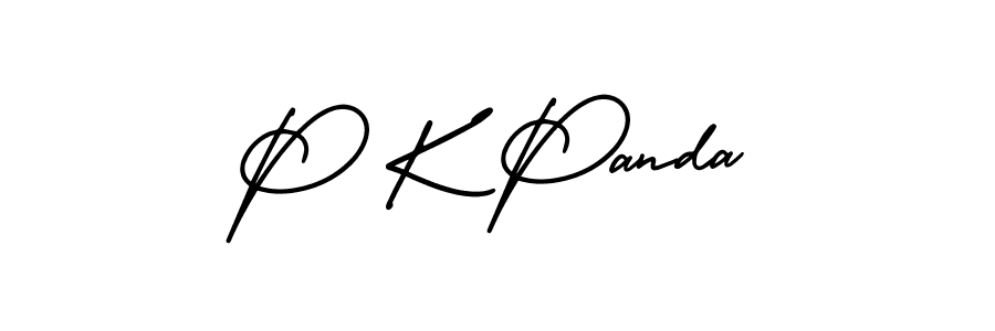How to make P K Panda name signature. Use AmerikaSignatureDemo-Regular style for creating short signs online. This is the latest handwritten sign. P K Panda signature style 3 images and pictures png