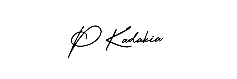 Use a signature maker to create a handwritten signature online. With this signature software, you can design (AmerikaSignatureDemo-Regular) your own signature for name P Kadakia. P Kadakia signature style 3 images and pictures png