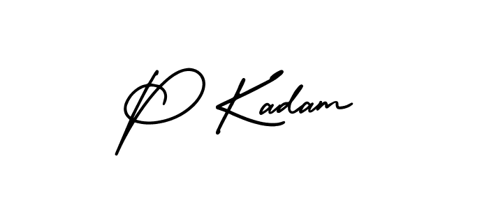 Also we have P Kadam name is the best signature style. Create professional handwritten signature collection using AmerikaSignatureDemo-Regular autograph style. P Kadam signature style 3 images and pictures png