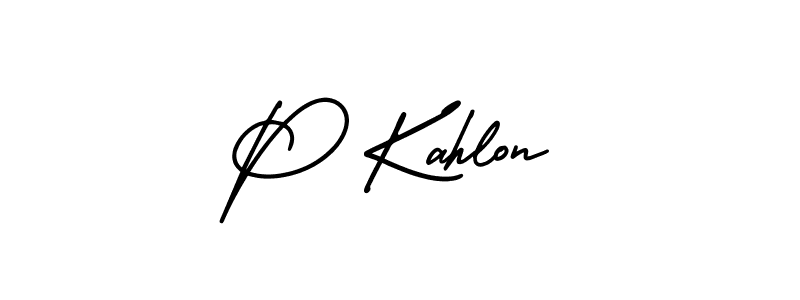 AmerikaSignatureDemo-Regular is a professional signature style that is perfect for those who want to add a touch of class to their signature. It is also a great choice for those who want to make their signature more unique. Get P Kahlon name to fancy signature for free. P Kahlon signature style 3 images and pictures png