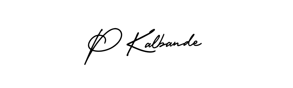You should practise on your own different ways (AmerikaSignatureDemo-Regular) to write your name (P Kalbande) in signature. don't let someone else do it for you. P Kalbande signature style 3 images and pictures png