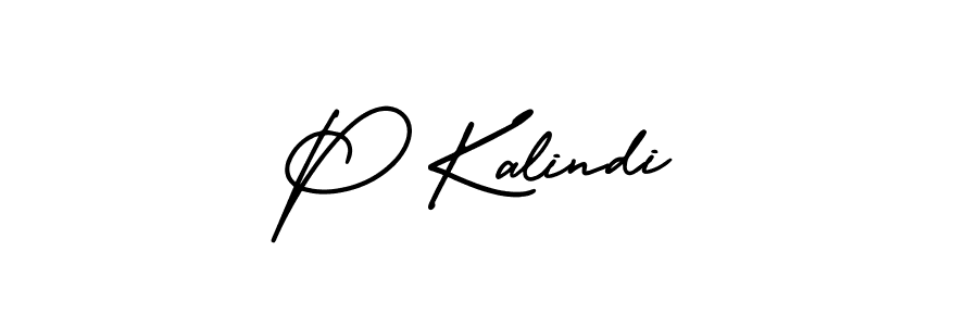 You should practise on your own different ways (AmerikaSignatureDemo-Regular) to write your name (P Kalindi) in signature. don't let someone else do it for you. P Kalindi signature style 3 images and pictures png