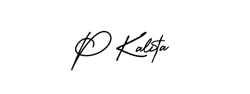 How to make P Kalita signature? AmerikaSignatureDemo-Regular is a professional autograph style. Create handwritten signature for P Kalita name. P Kalita signature style 3 images and pictures png