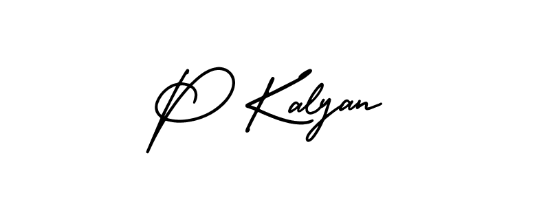 How to make P Kalyan name signature. Use AmerikaSignatureDemo-Regular style for creating short signs online. This is the latest handwritten sign. P Kalyan signature style 3 images and pictures png