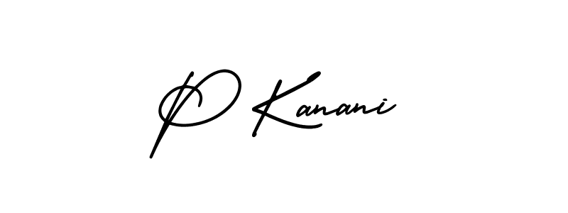 You should practise on your own different ways (AmerikaSignatureDemo-Regular) to write your name (P Kanani) in signature. don't let someone else do it for you. P Kanani signature style 3 images and pictures png